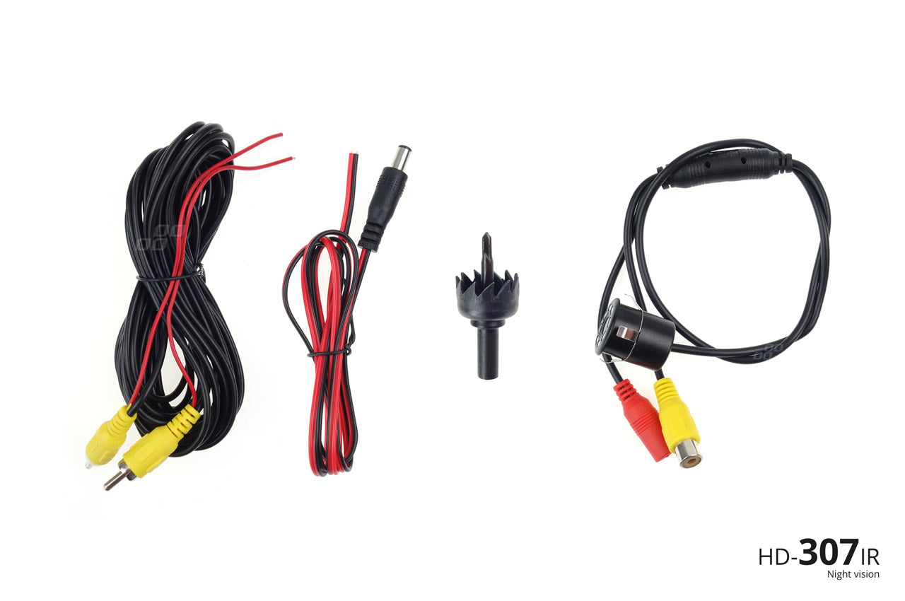 Achteruitrij inbouw camera (18mm) met night vision - HD-307-IR