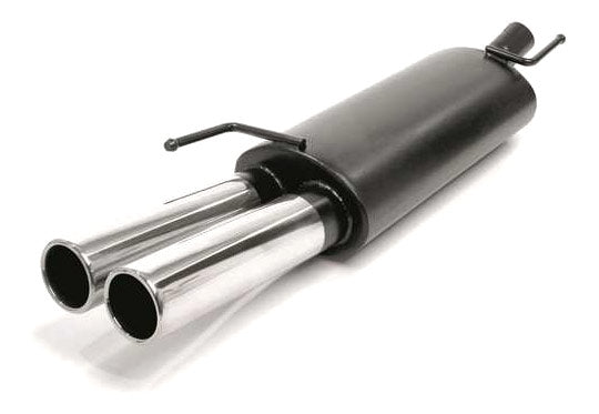 Novus RVS einddemper voor Vw Golf 3, Golf 3 Cabrio - 2 x 76mm - M-Design