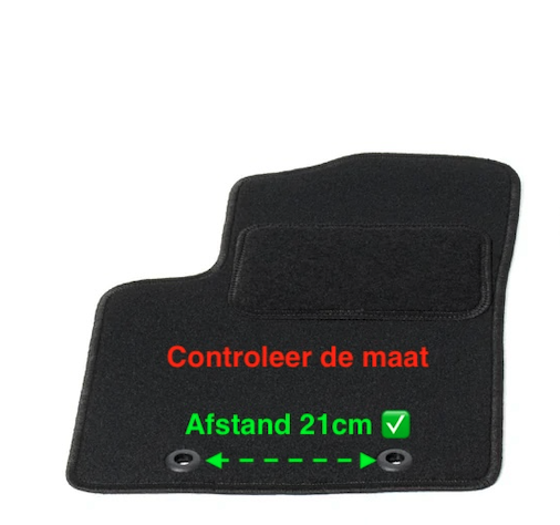 Automat voor Fiat 500 (2007-06.2012), met een afstand van 21cm tussen de bevestigingen - Naaldvilt - 1-delig - Automat bestuurder