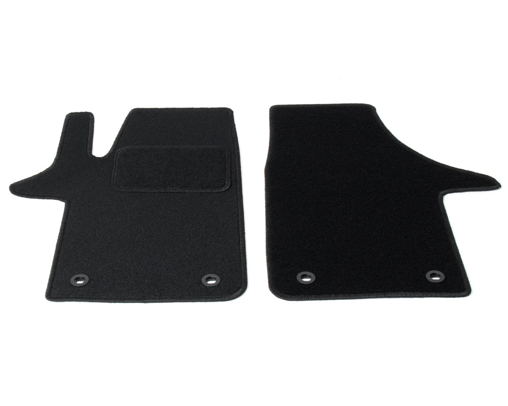 Automatten op maat - zwart stof - VW Transporter T6 vanaf 2016 (voorzijde)