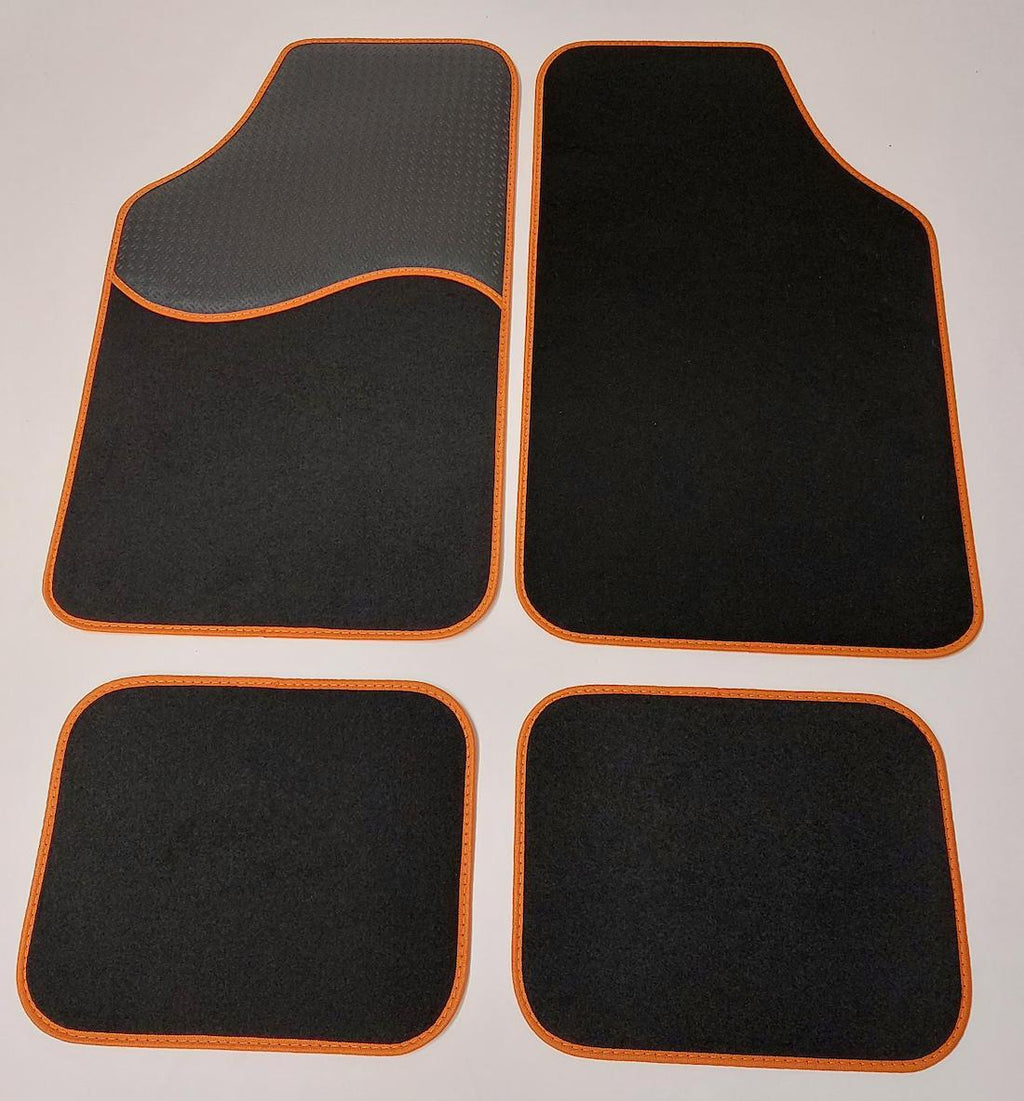 Universele automatten zwart met oranje - 4-delig