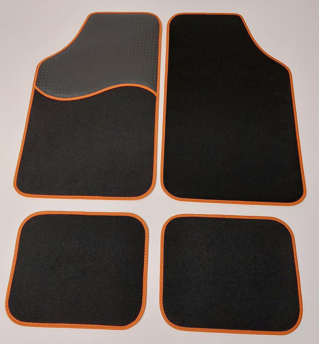 Universele automatten zwart met oranje - 4-delig