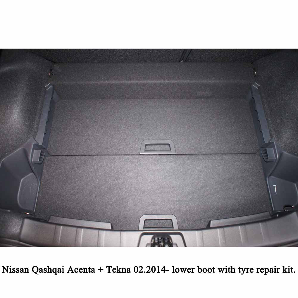 Guardliner kofferbakmat voor Nissan Qashqai 2 (J11) (Visia, Acenta en Tekna) (2014-2021), Lage laadvloer - TPE-Rubber