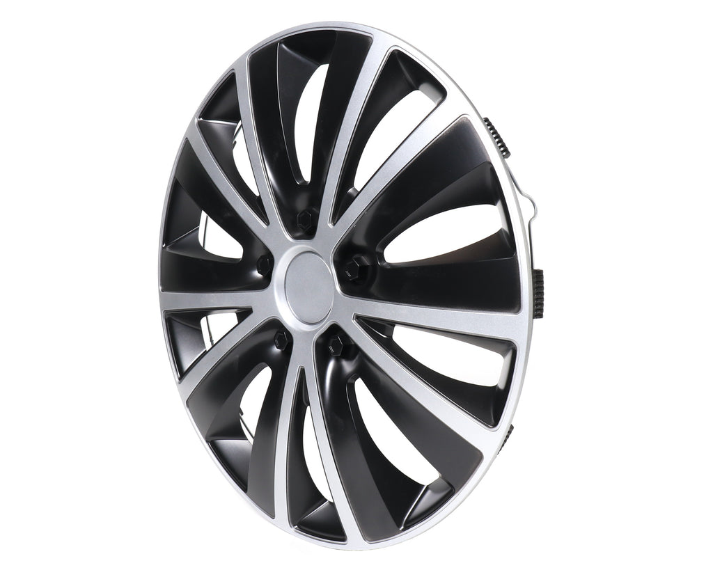 Wieldoppen Rapide zilver zwart 15 inch - 4 stuks