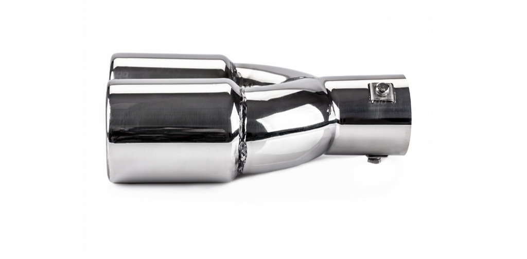 Universeel RVS uitlaat sierstuk 2x74mm - MT 008