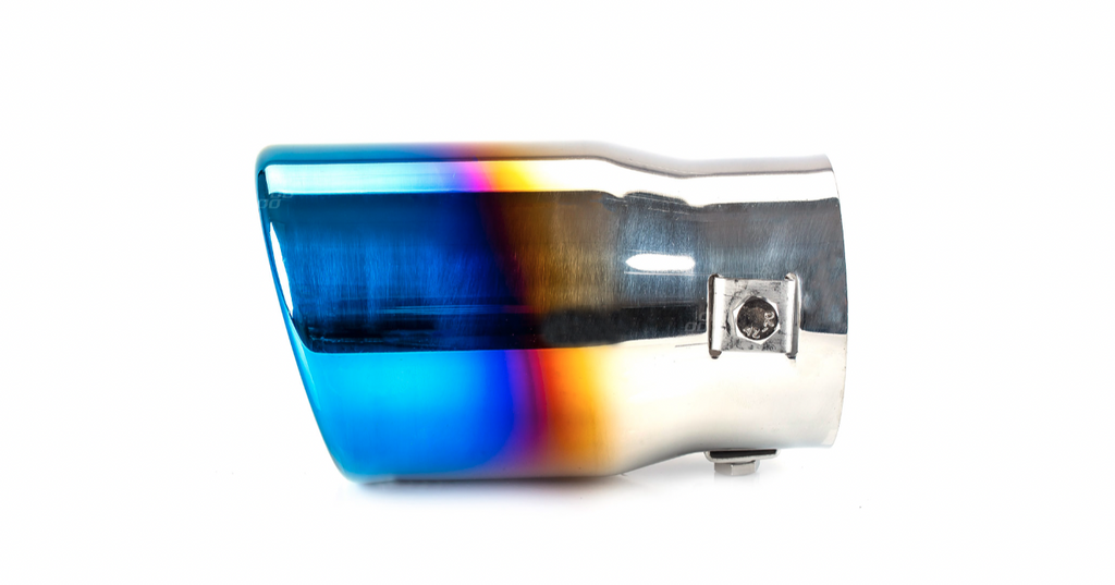 Universeel RVS uitlaat sierstuk 1x76mm - MT 017BLC