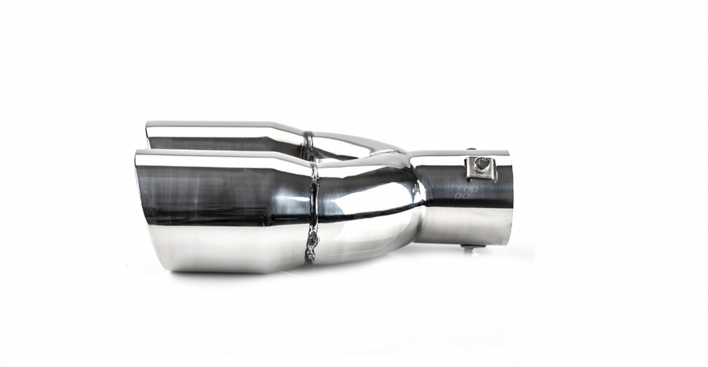 Universeel RVS uitlaat sierstuk 2x76mm - MT 022